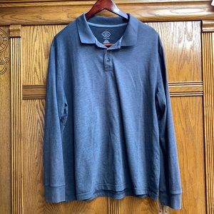 St. John’s Bay Legacy Polo Shirt Long Sleeve Size XL, Gray